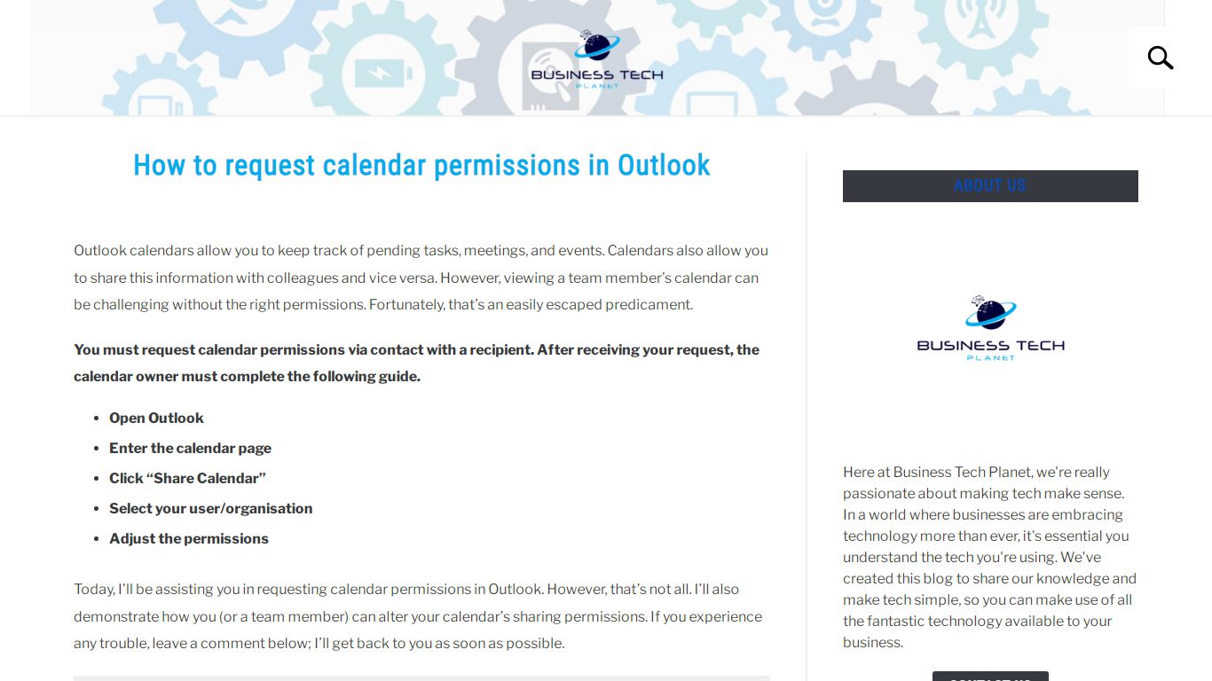 How to request calendar permissions in Outlook - Business Tech Planet